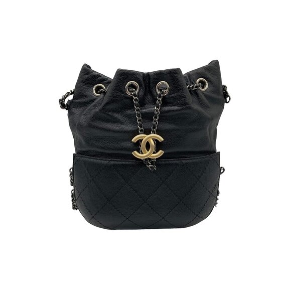 Chanel Quilted Leather Small Bucket Gabrielle Black - Picture 1 of 9